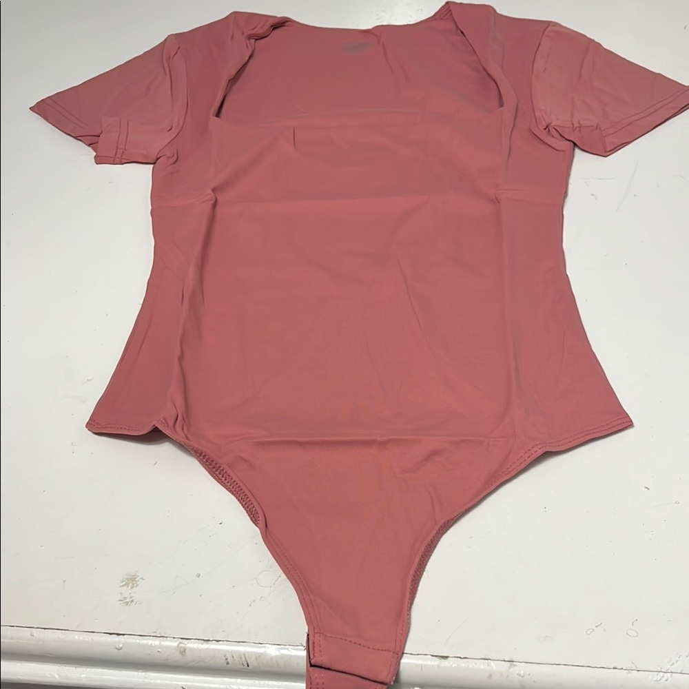 Women's Short Sleeve Bodysuit in Dusty Rose